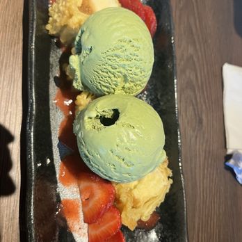Fish On Fire - Fried cheesecake with green tea ice cream - Sushi Bars Near Me - Suisun City, California