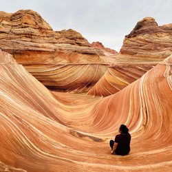 The Wave at Coyote Buttes - Not crowded but some people hog this area for hours