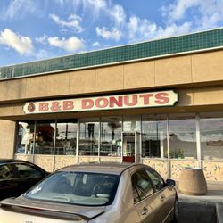B & B Donut - It's located at the corner of a strip mall.