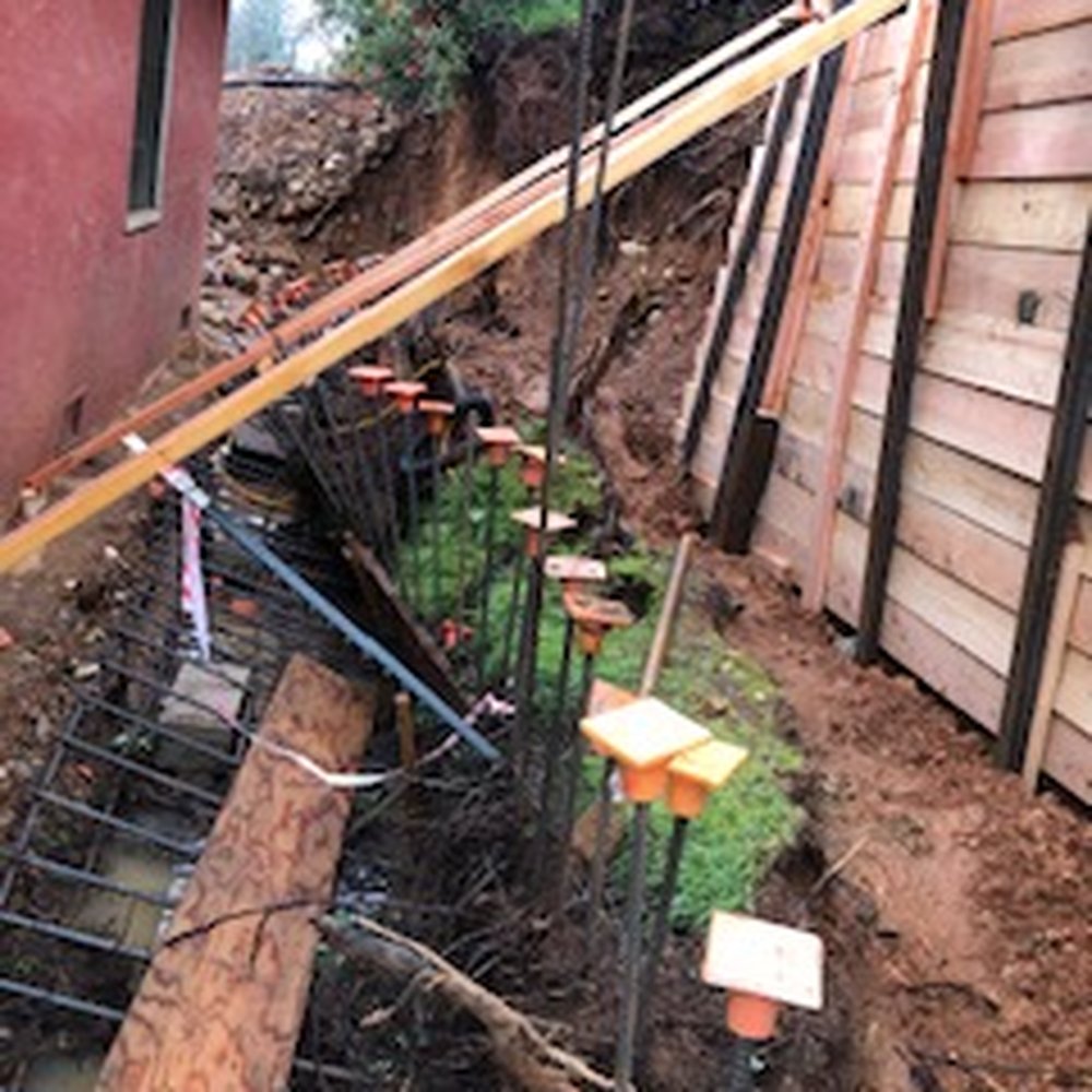 Aztec Construction & Restoration - Emergency wooden retaining wall so I wouldn't loose my AC intake. - General Contractors Near Me - Redding, California Aztec Construction & Restoration - Emergency wooden retaining wall so I wouldn't loose my AC intake. - General Contractors Near Me - Redding, California