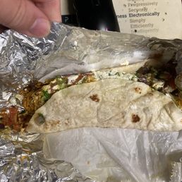Chorizo egg and potatoes breakfast burrito