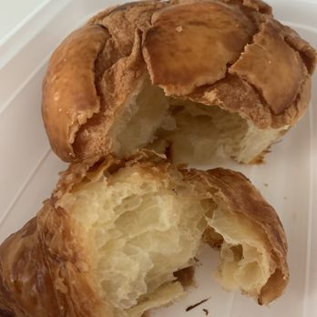 Tiger Sugar - Inside of the Pineapple Bun thing and the tiny croissant. - Bubble Tea Near Me - Flushing, New York