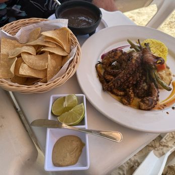 Tuturreque 33 - Pulpo entree and chips and beans (THE BEST) - Tiki Bars Near Me - Isla Mujeres, ROO Tuturreque 33 - Pulpo entree and chips and beans (THE BEST) - Tiki Bars Near Me - Isla Mujeres, ROO