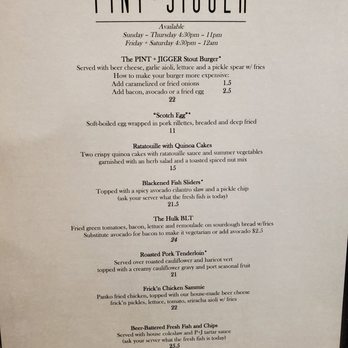 Pint + Jigger - Dinner menu 1 - Beer Bar Near Me - Honolulu, Hawaii Pint + Jigger - Dinner menu 1 - Beer Bar Near Me - Honolulu, Hawaii