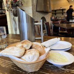 La Saj Lebanese Bistro - Bread and garlic sauce