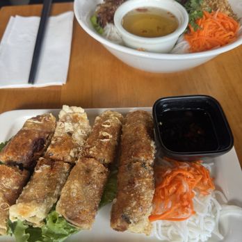 Pho Star - Imperial Rolls and bbq pork over vermicelli noodles. - Vietnamese Near Me - San Francisco, California