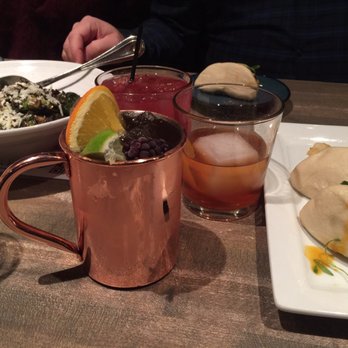 Gather in Jackson Hole - First round of drinks and appetizers including Pork Buns and roasted Brussels sprouts - New American Near Me - Jackson, Wyoming Gather in Jackson Hole - First round of drinks and appetizers including Pork Buns and roasted Brussels sprouts - New American Near Me - Jackson, Wyoming