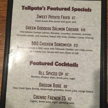 The Tollgate - Menus - American Near Me - Sandy, Oregon