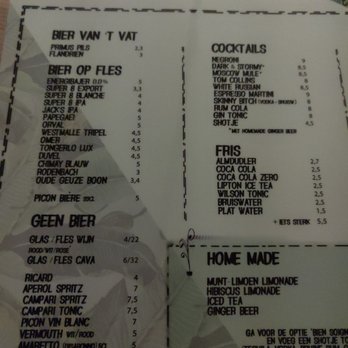 Vol Pension - Menu part 1 - Bars Near Me - Gent, VOV Vol Pension - Menu part 1 - Bars Near Me - Gent, VOV