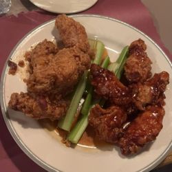 Spud’s Bistro & Pizzeria - Honey bbq, and teriyaki wings! so crunchy and juicy and goooood