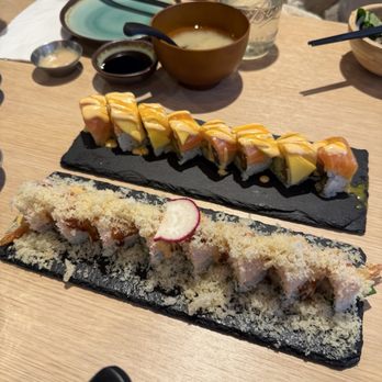 Oh Baby Sushi - Mango salmon roll and winter wonderland roll - Sushi Bars Near Me - Cupertino, California Oh Baby Sushi - Mango salmon roll and winter wonderland roll - Sushi Bars Near Me - Cupertino, California