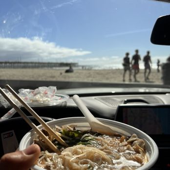Saigon Beach - Pho brisket Broth and Noodle with mushrooms - Vietnamese Near Me - Newport Beach, California