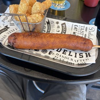 The Gypsy Blues - Hand battered corn dog with super crispy, tater tots - Bars Near Me - Medford, Oregon The Gypsy Blues - Hand battered corn dog with super crispy, tater tots - Bars Near Me - Medford, Oregon