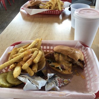 Dave's Hot Chicken - Single Slider (HOT!) with a bite taken out :) + Fries + Small Strawberry Shake - Chicken Shop Near Me - Missouri City, Texas Dave's Hot Chicken - Single Slider (HOT!) with a bite taken out :) + Fries + Small Strawberry Shake - Chicken Shop Near Me - Missouri City, Texas