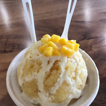 Wailua Shave Ice - Da Mango One with vanilla ice cream on the bottom. - Shaved Ice Near Me - Kapaa, Hawaii Wailua Shave Ice - Da Mango One with vanilla ice cream on the bottom. - Shaved Ice Near Me - Kapaa, Hawaii