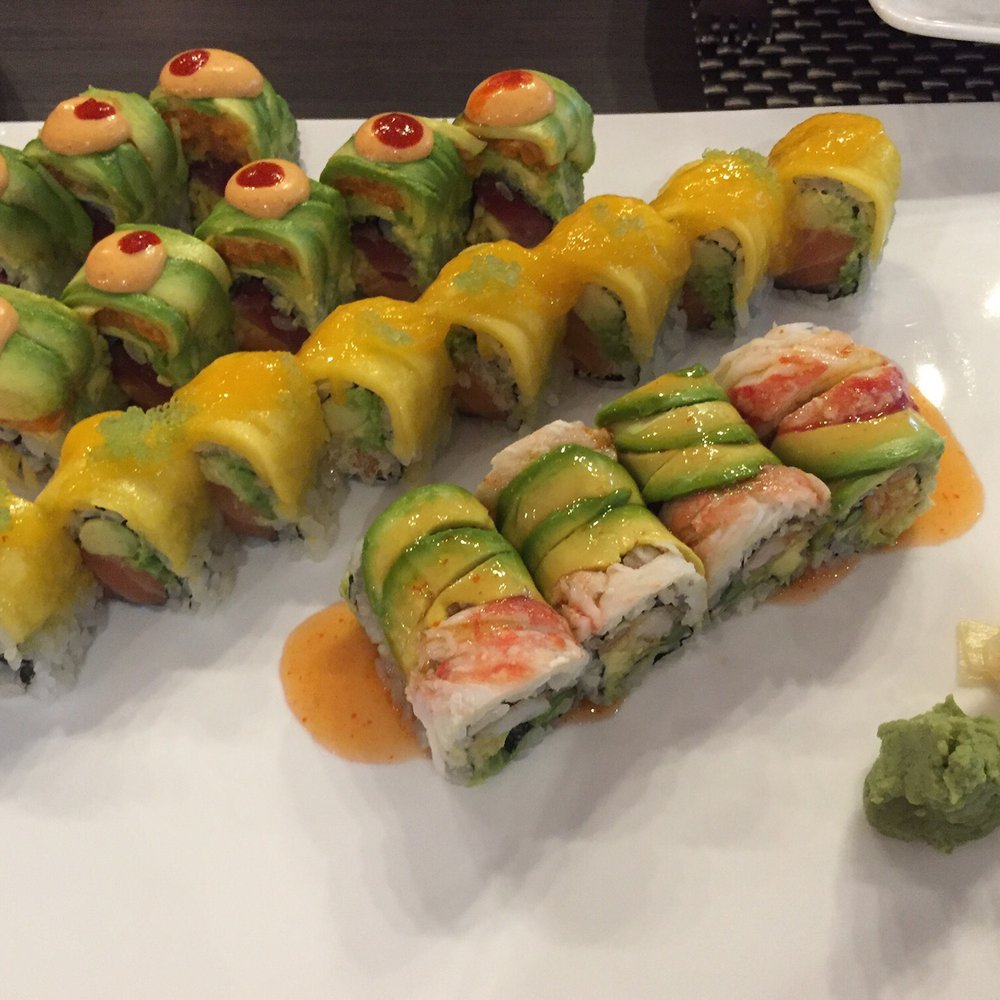 Ginza Sushi - On the left is the Marina Bay, Hawaii Roll and the Ginza Roll. ALL AMAZING! - Japanese Near Me - Cypress, Texas Ginza Sushi - On the left is the Marina Bay, Hawaii Roll and the Ginza Roll. ALL AMAZING! - Japanese Near Me - Cypress, Texas
