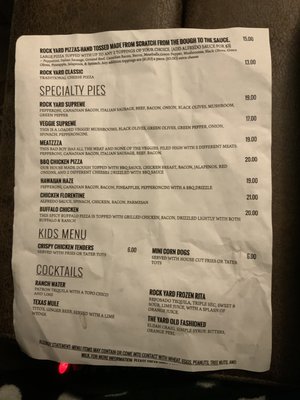 Menu photo 8 The Rock Yard Kitchen & Bar Trenton, TX