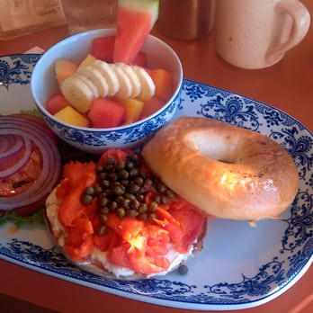 LeQuy - my delicious bagel and lox breakfast (sorry if it's not high res; I'd borrowed my mom's smartphone to take this) - Vietnamese Near Me - Campbell, California LeQuy - my delicious bagel and lox breakfast (sorry if it's not high res; I'd borrowed my mom's smartphone to take this) - Vietnamese Near Me - Campbell, California