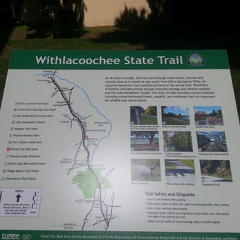 Withlacoochee State Trail - Informational signage on trail - Hiking Near Me - Inverness, Florida