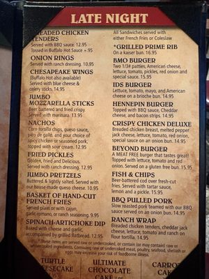 Menu photo 3 Lyons Pub Minneapolis, MN