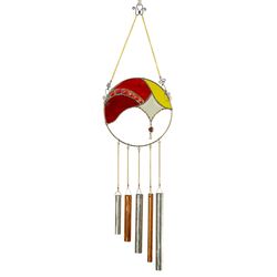 A Glass Fantasy - Warm Warm Tones Diamond Bevel Stained Glass Wind Chimes