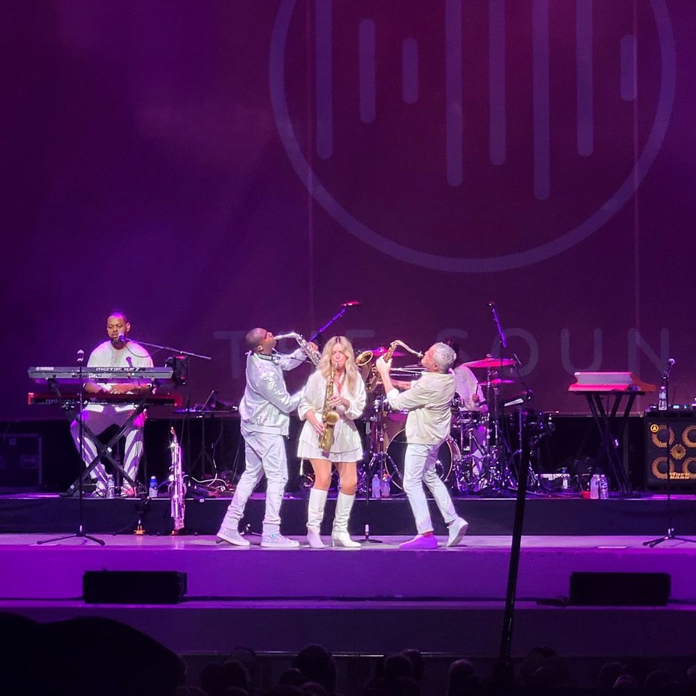 The BayCare Sound - Center L-R: Eric Darius, Candy Dulfer & Dave Koz - Music Venues Near Me - Clearwater, Florida The BayCare Sound - Center L-R: Eric Darius, Candy Dulfer & Dave Koz - Music Venues Near Me - Clearwater, Florida