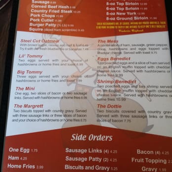 Tommy's Cafe - Breakfast menu :) just one side of it - American Near Me - Renton, Washington