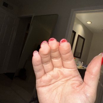 Dream Nails - My nails from underneath. Huge spaces so dirt is getting caught in the spaces!! And then some are insanely thick - Nail Salons Near Me - Los Angeles, California