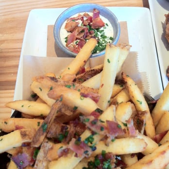 Yardbird Table & Bar - House Cut Fries with Buttermilk Dipping Sauce and "Bacon Salt" - Southern Near Me - Miami Beach, Florida Yardbird Table & Bar - House Cut Fries with Buttermilk Dipping Sauce and "Bacon Salt" - Southern Near Me - Miami Beach, Florida