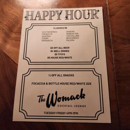Happy Hour menu Happy Hour menu