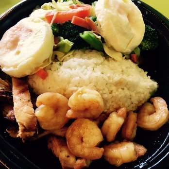 Teriyaki Grill Cedar City - Shrimp & Teriyaki Chicken Combo with extra eggs - Asian Fusion Near Me - Cedar City, Utah Teriyaki Grill Cedar City - Shrimp & Teriyaki Chicken Combo with extra eggs - Asian Fusion Near Me - Cedar City, Utah
