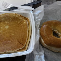 a pancake and a bagel