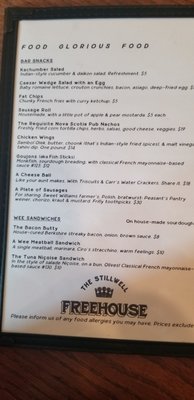 Menu photo 1 The Stillwell Freehouse Halifax, NS Menu photo 1 The Stillwell Freehouse Halifax, NS