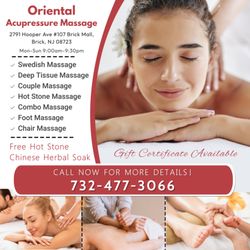 Oriental Acupressure Massage - Walk-in & Appointment Welcome