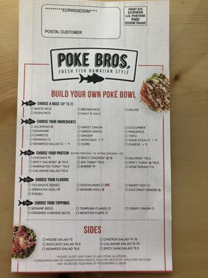 Menu photo 3 Poke Bros Mooresville, NC