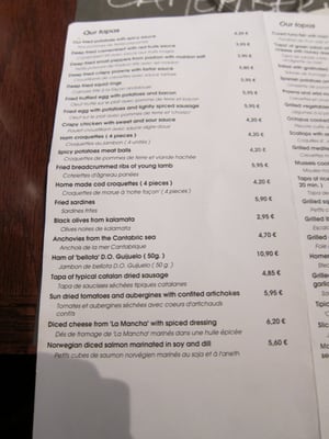 Menu photo 7 Lonja de Tapas Barcelona, B