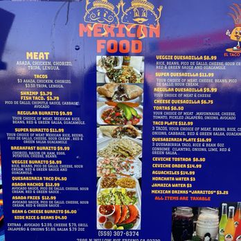 El Taco Azteca - Menu - Tacos Near Me - Clovis, California El Taco Azteca - Menu - Tacos Near Me - Clovis, California