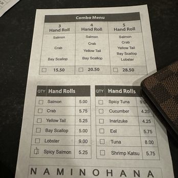Naminohana - Menu - Sushi Bars Near Me - Dallas, Texas Naminohana - Menu - Sushi Bars Near Me - Dallas, Texas