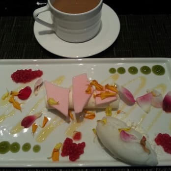 AnQi Bistro - Elderflower Parfait - pink rose meringue, pomogranate pearls, sweet & sour tangerine, jasmine frozen yogurt. - Asian Fusion Near Me - Costa Mesa, California