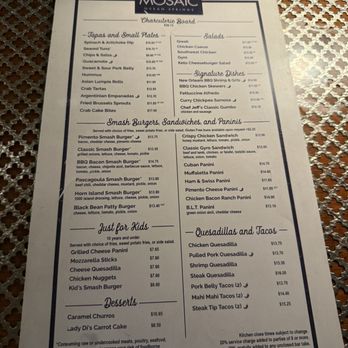Mosaic Restaurant and Bar - Menu - Tapas Bars Near Me - Ocean Springs, Mississippi Mosaic Restaurant and Bar - Menu - Tapas Bars Near Me - Ocean Springs, Mississippi