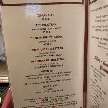 The Venue Steakhouse - menu - Steakhouses Near Me - Barcelona, B The Venue Steakhouse - menu - Steakhouses Near Me - Barcelona, B