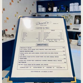 Desert's Coffee Shop - Menu. - Coffee & Tea Near Me - Los Angeles, California