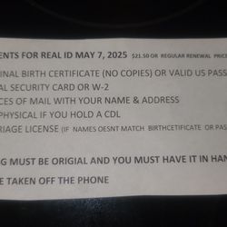 Louisiana Office of Motor Vehicles - Requirements for REAL ID.
