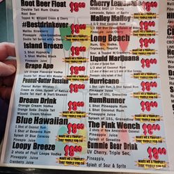 Back of the menu has drinks.