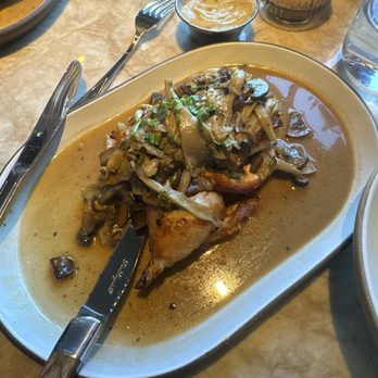 Terrace Room - Chicken Marcella, with mashed potatoes, and I added some of the salad dressing from the Terrace salad, yummy Yum  Yum - Italian Near Me - New Buffalo, Michigan