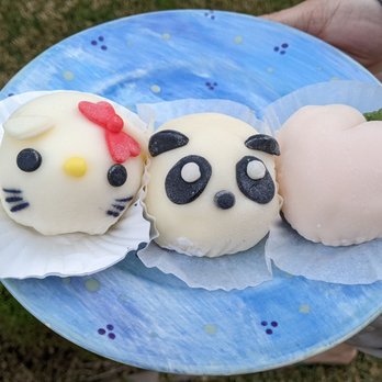 Lucky Sakura - L-R: Hello Kitty Mochi, Panda Mochi, Peach Mochi - Desserts Near Me - West Covina, California Lucky Sakura - L-R: Hello Kitty Mochi, Panda Mochi, Peach Mochi - Desserts Near Me - West Covina, California