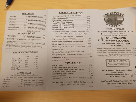 Menu photo 2 Kingsville Station White Marsh, MD Menu photo 2 Kingsville Station White Marsh, MD