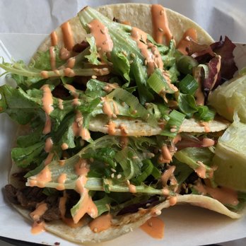 Seoul Taco - spicy pork taco though you can barely see the pork here. OOps - Korean Near Me - Chicago, Illinois Seoul Taco - spicy pork taco though you can barely see the pork here. OOps - Korean Near Me - Chicago, Illinois