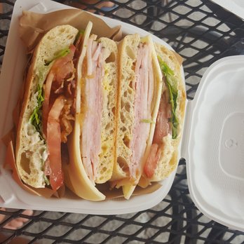 Fendu Boulangerie - Smoked turkey, ham and provole on a rustic bun sandwich for $7.99.  It was OK. - Bakeries Near Me - Honolulu, Hawaii