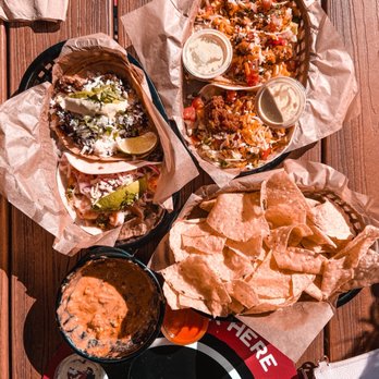 Torchy's Tacos - Queso and Chips, tacos (one was the fried avocado taco) - Tacos Near Me - Austin, Texas Torchy's Tacos - Queso and Chips, tacos (one was the fried avocado taco) - Tacos Near Me - Austin, Texas